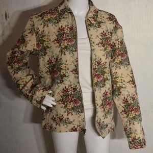 Urban Outfitters Poly-cotton Floral Print Utility Jacket- Medium